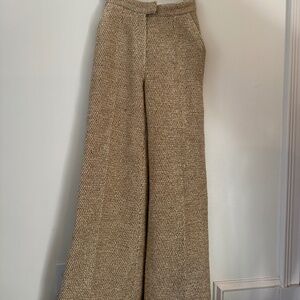 Martin Grant Paris Gold Tweed Wide-Leg Trousers | French Luxury Tailoring